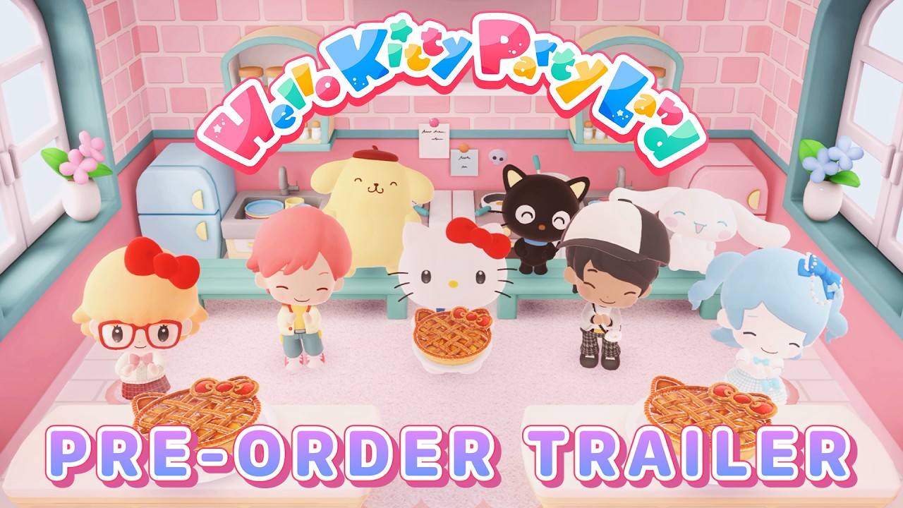 Tablero de juego de Hello Kitty Party Land con todos los personajes de Sanrio