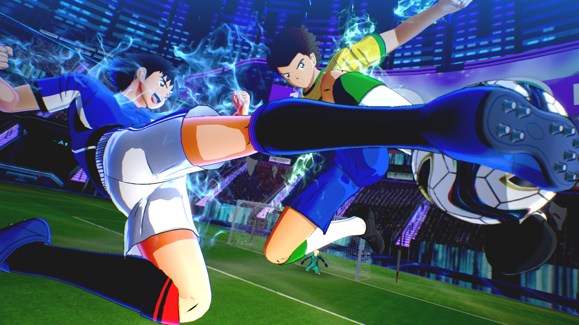 Captain Tsubasa 2: World Fighters - Oliver y Benji en acción con movimientos especiales