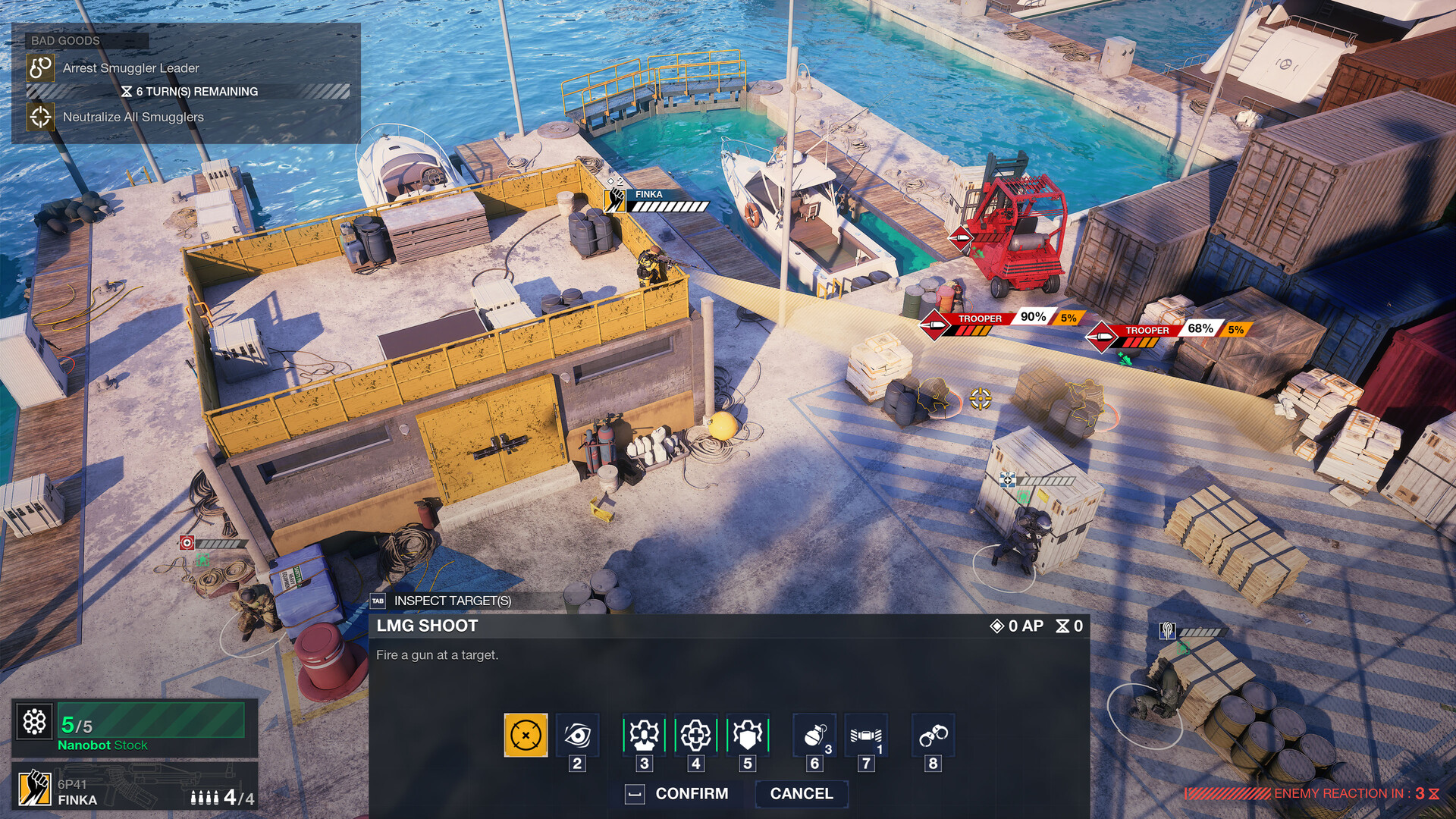 Operadores de Rainbow Six Tactics coordinando una entrada tactica en combate por turnos